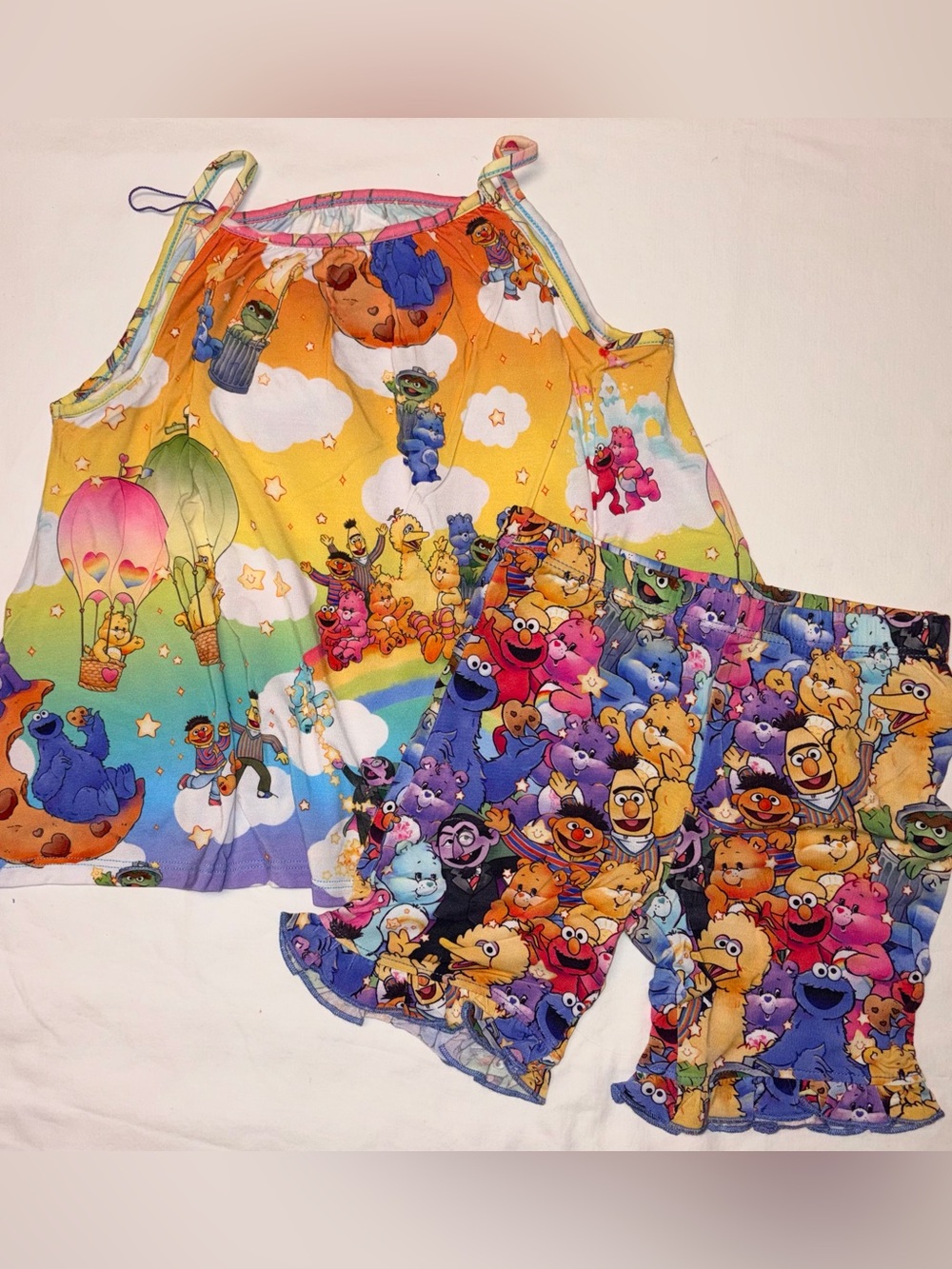 Posh Peanut Care Bears X Sesame Street 2 pc set sz 3-4 NWT